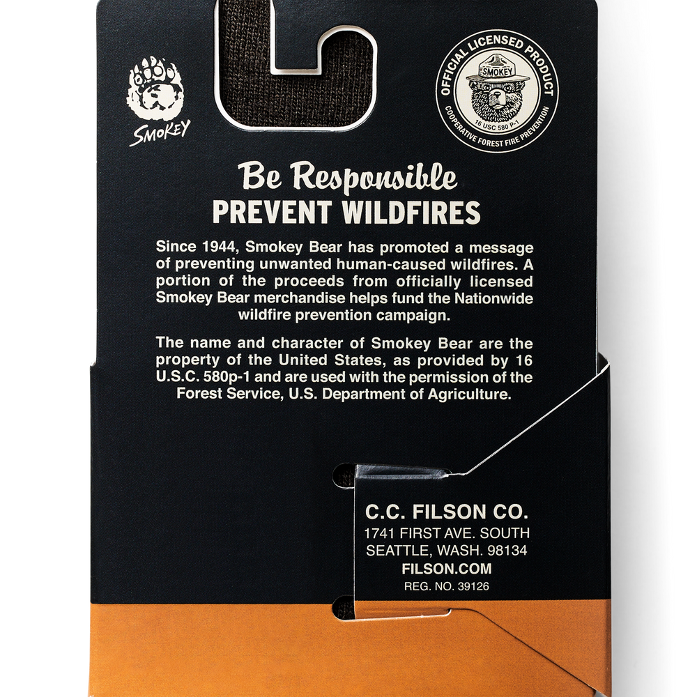 Alternate view of the Filson Smokey Bear Socks - Brown / Tan / Smokey