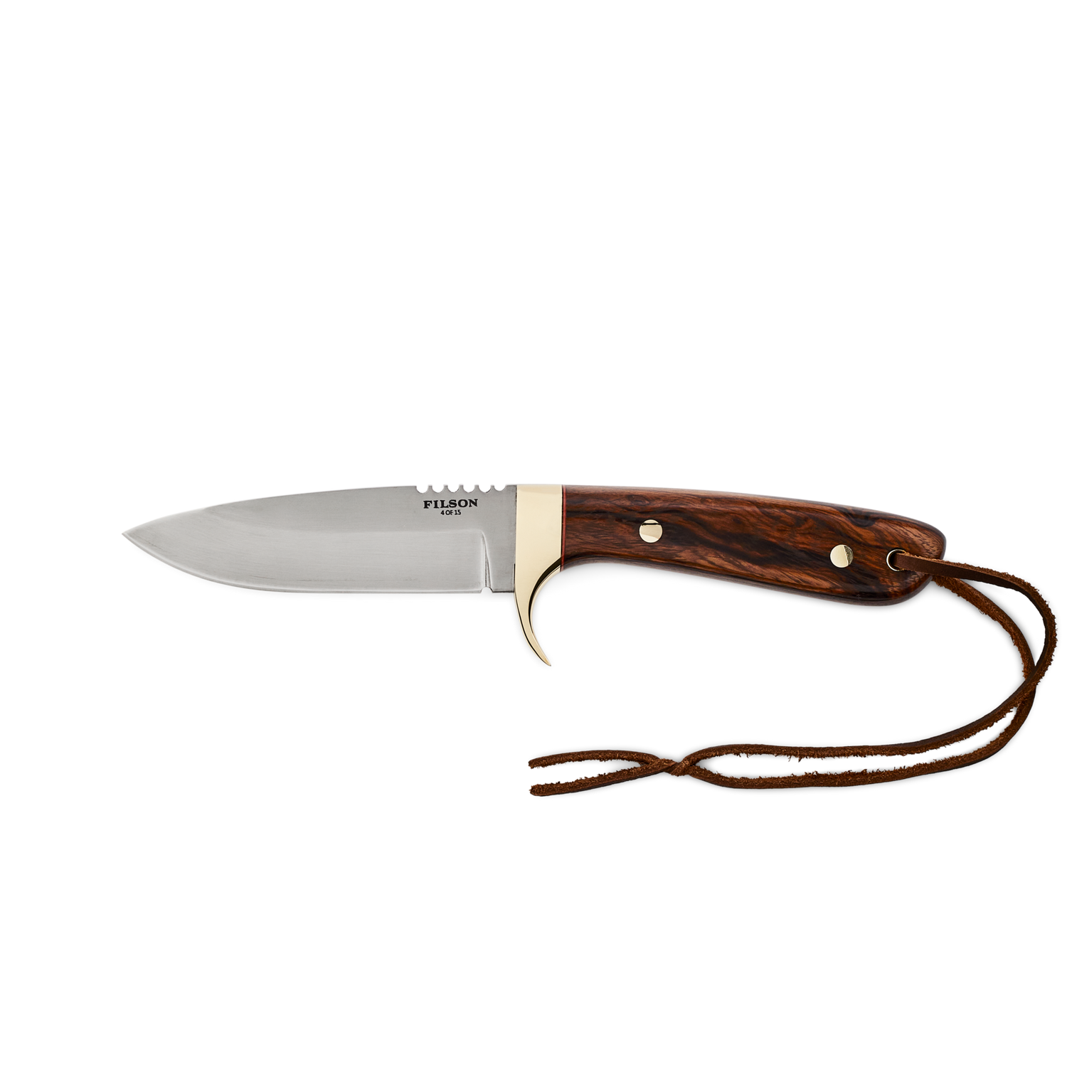 Front-facing image of the Filson Filson X Graycloud Outdoorsman Knife - Red / Brown