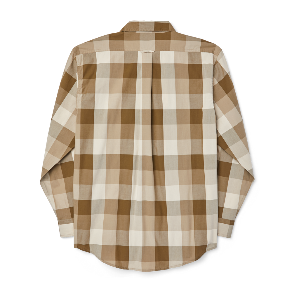 Alternate view of the Filson Filson's Feather Cloth Shirt - Tan/olive/khaki Plaid