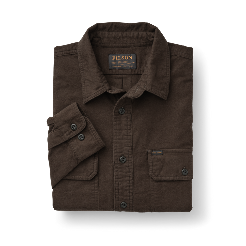 Alternate view of the Filson Field Flannel Shirt - Cigar Brown