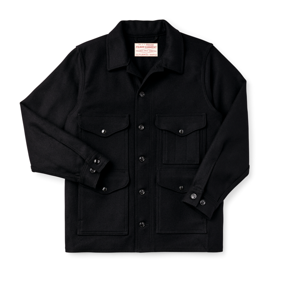Front-facing image of the Filson Mackinaw Wool Cruiser Jacket - Dark Navy / Solid