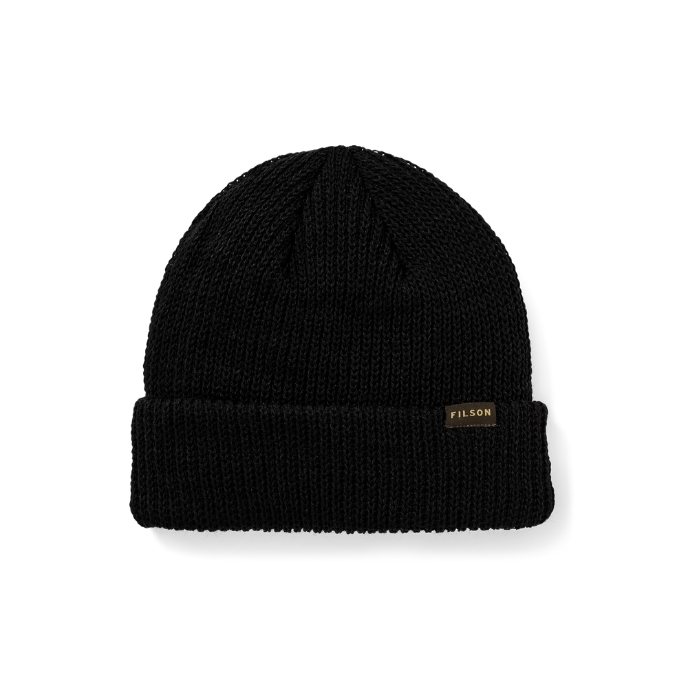 Front-facing image of the Filson Watch Cap - Black