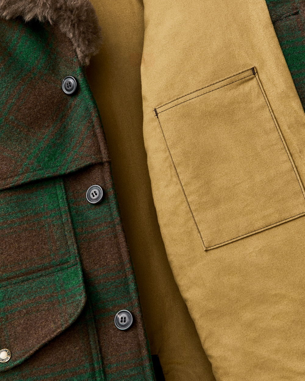 Lined Mackinaw Wool Packer Coat - Timber / Pine Plaid