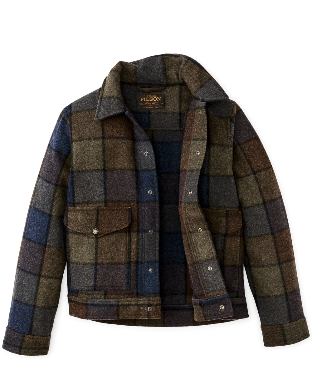 Mackinaw Wool Work Jacket - Blue / Brown / Gray Plaid