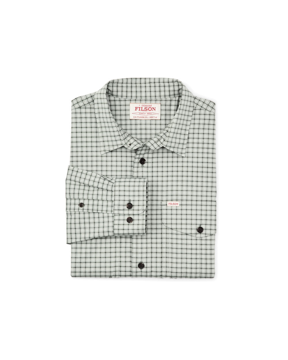 Twin Lakes Sport Shirt - Gray / Olive Check