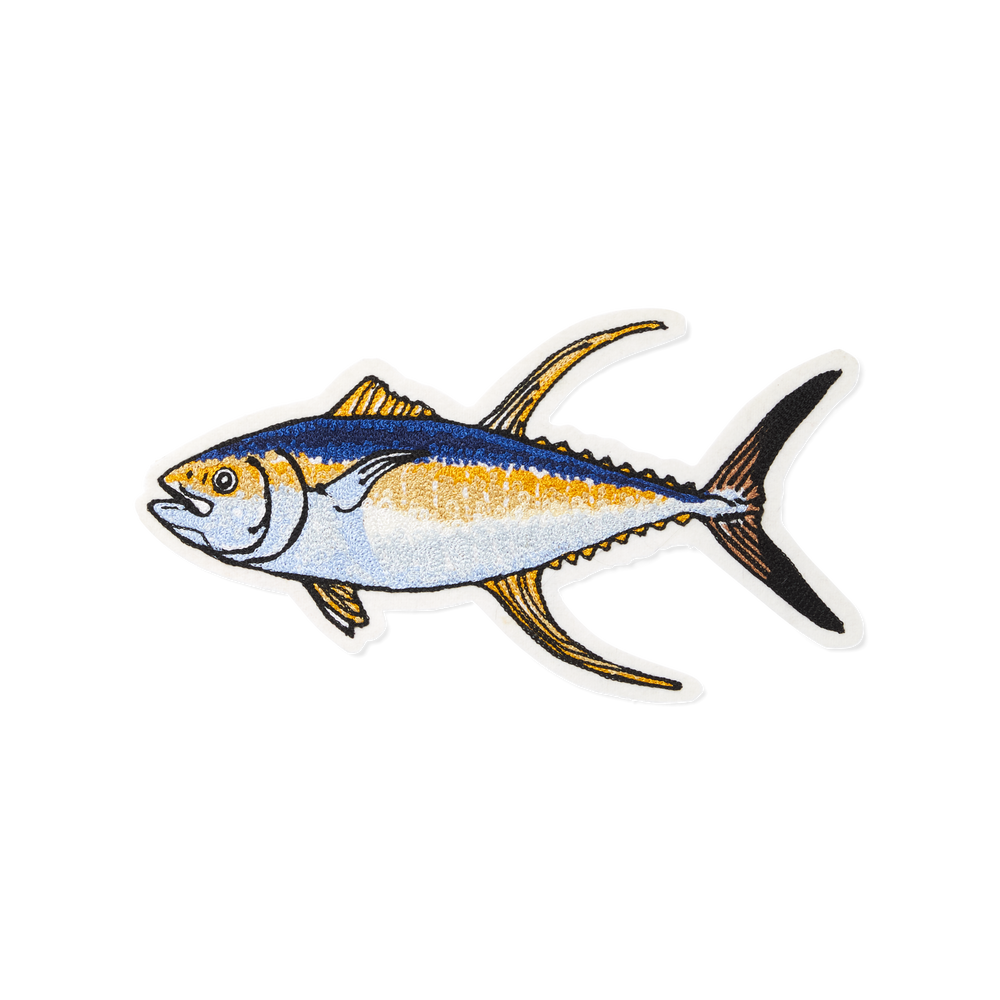 Front-facing image of the Filson Yellowfin Tuna Chainstitch Patch - Multicolor