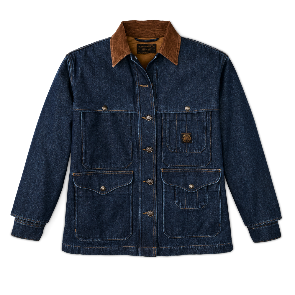 Front-facing image of the Filson Women's 9-oz. Denim Cruiser - Dark Rinse