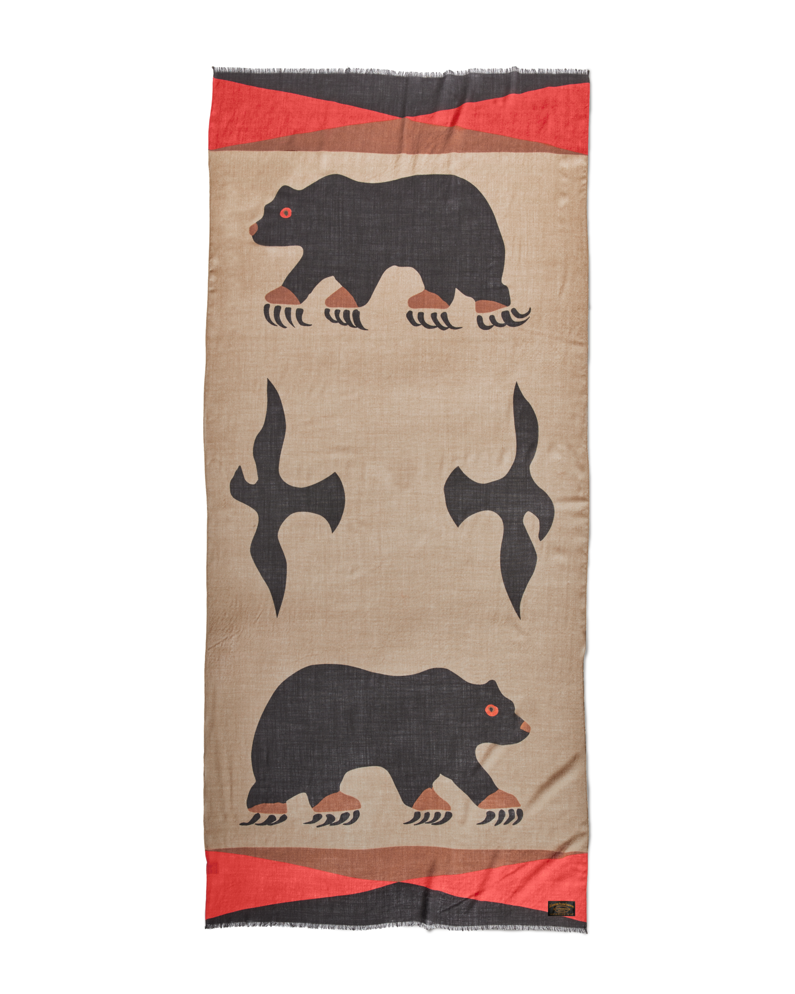 Black Bear Wool Blend Scarf