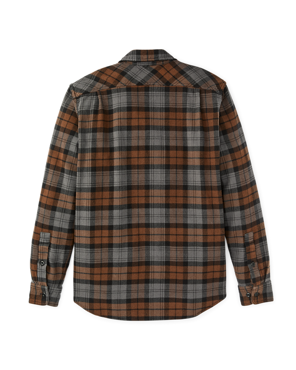 Vintage Flannel Work Shirt - Brown / Charcoal Plaid