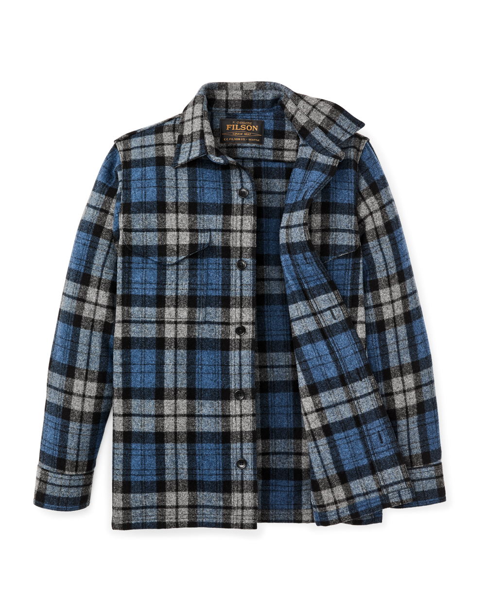 Wool Jac-Shirt - Blue / Heather Gray Plaid
