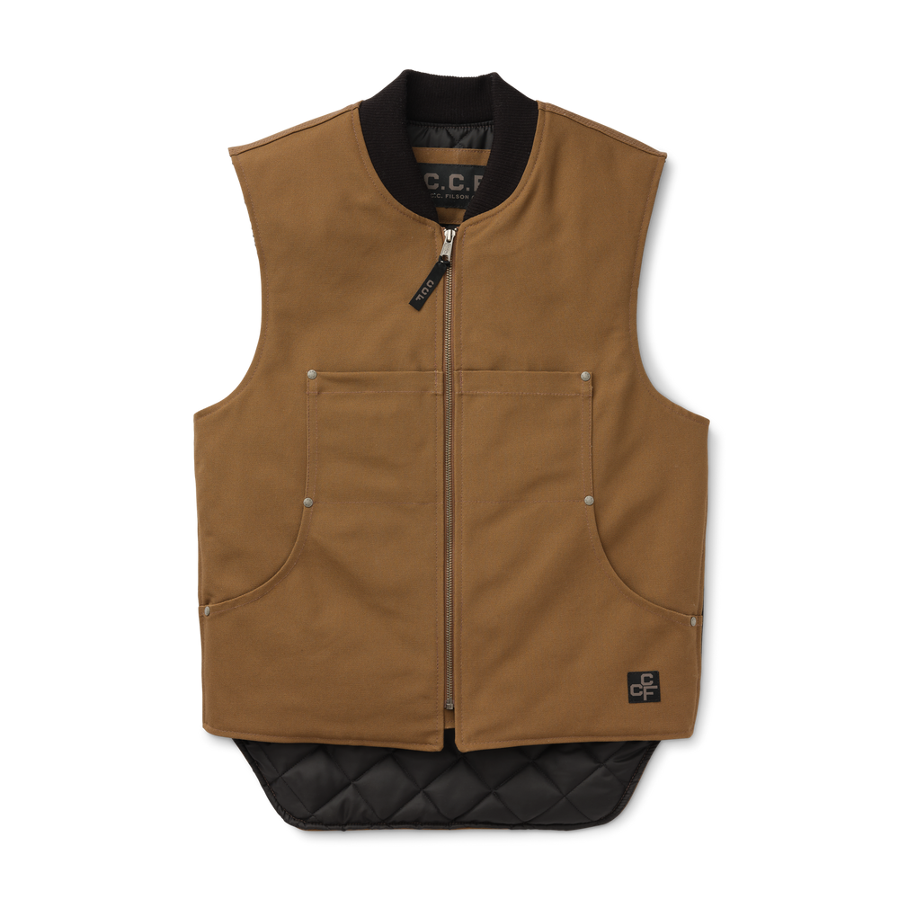 Front-facing image of the Filson Ccf Work Vest - Sepia