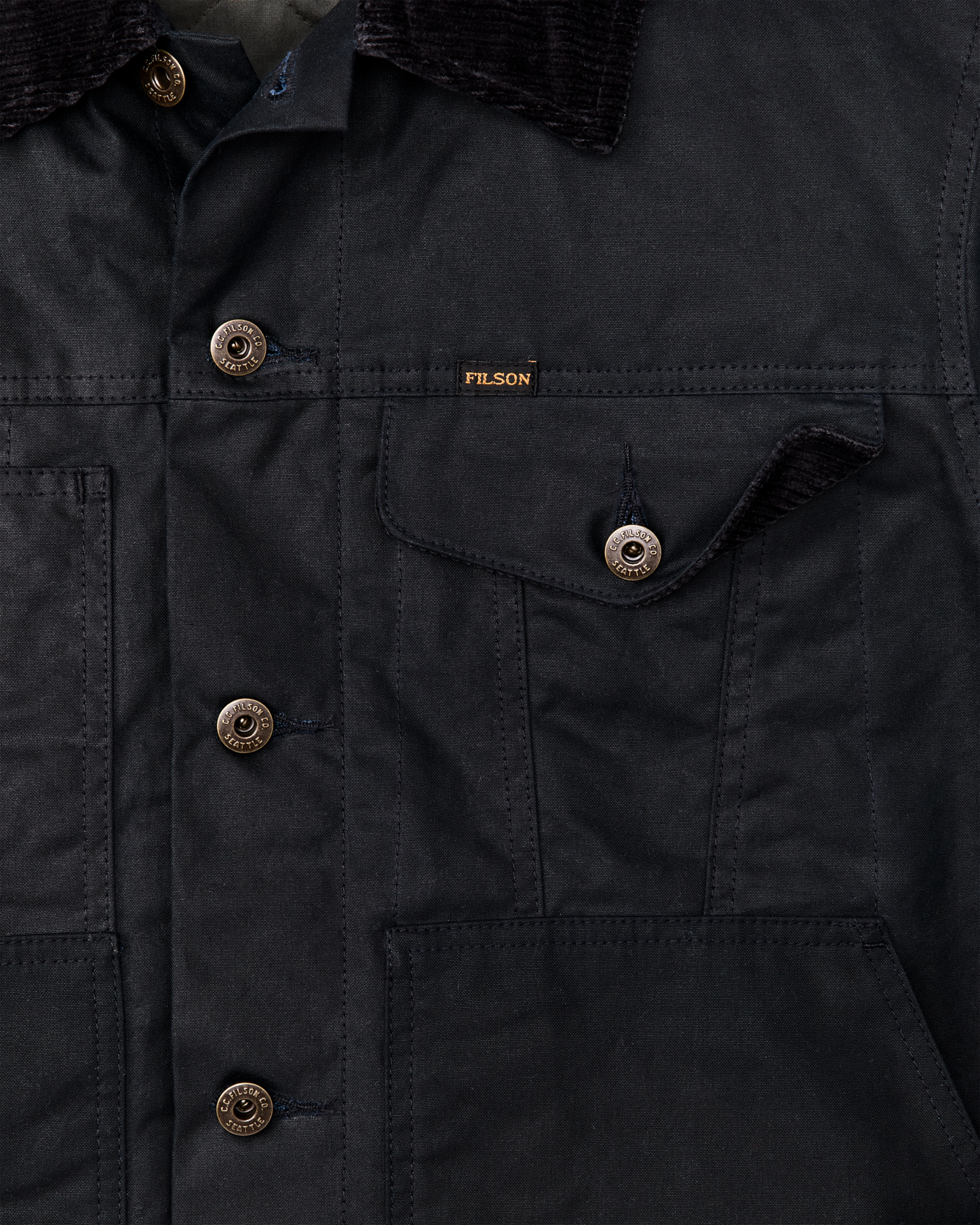 Alternate view of the Filson Insulated Short Cruiser Jacket - Harbor Blue