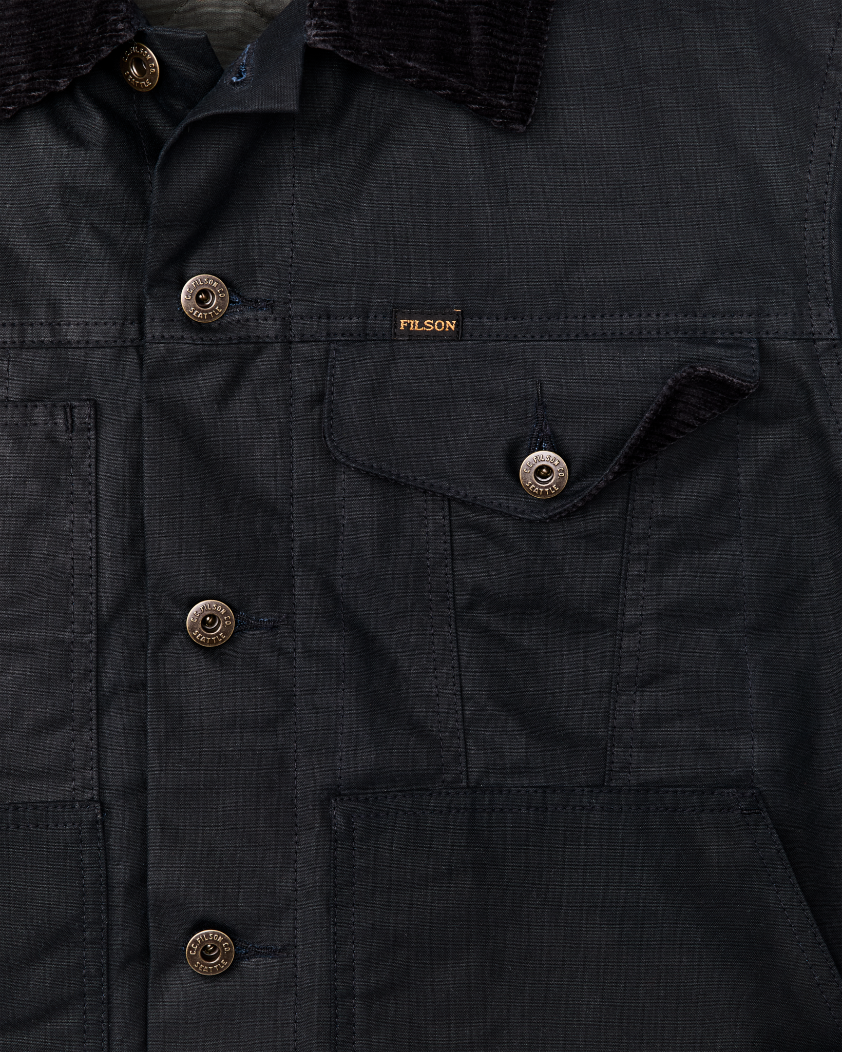 Alternate view of the Filson Insulated Short Cruiser Jacket - Harbor Blue