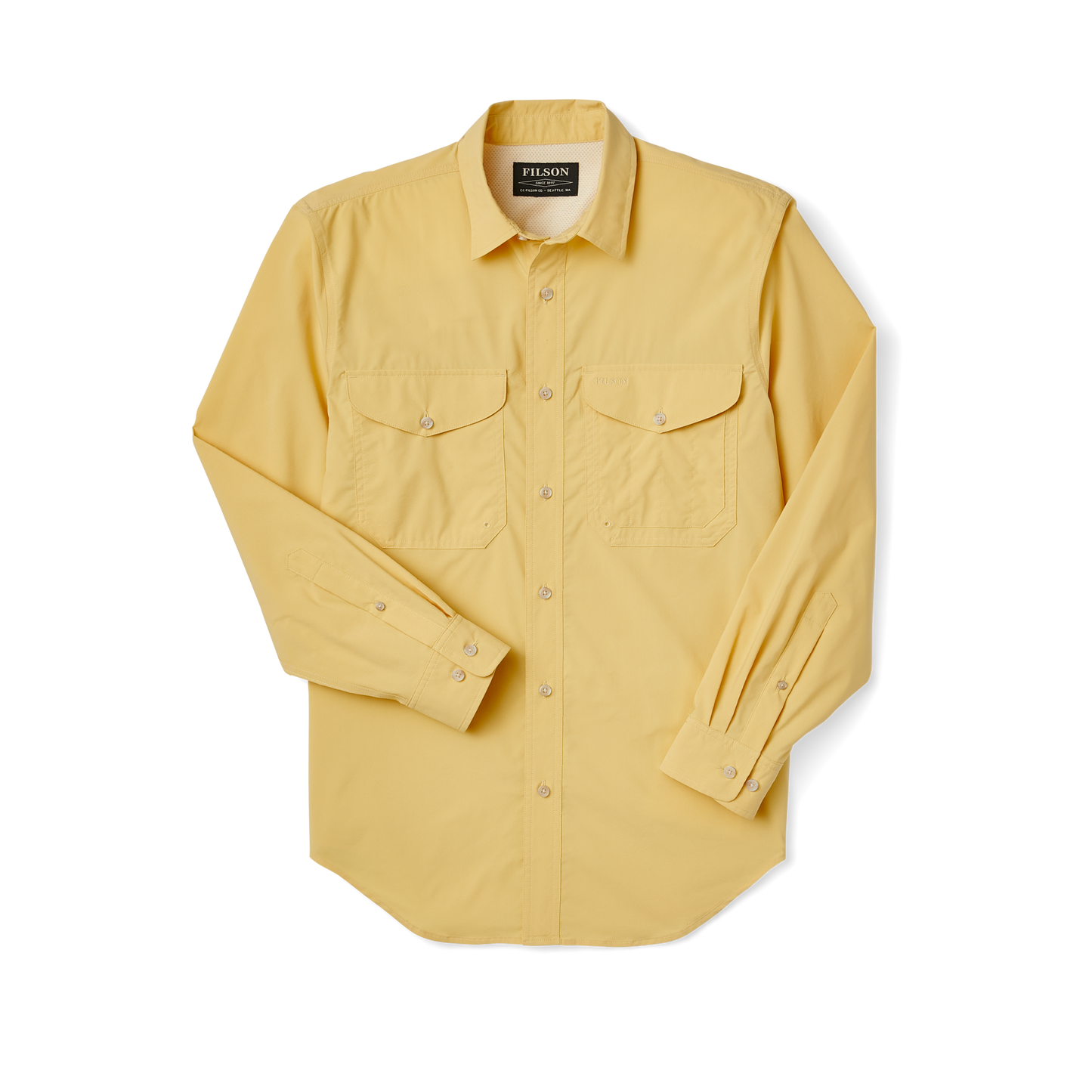 Front-facing image of the Filson Twin Lakes Sport Shirt - Semolina
