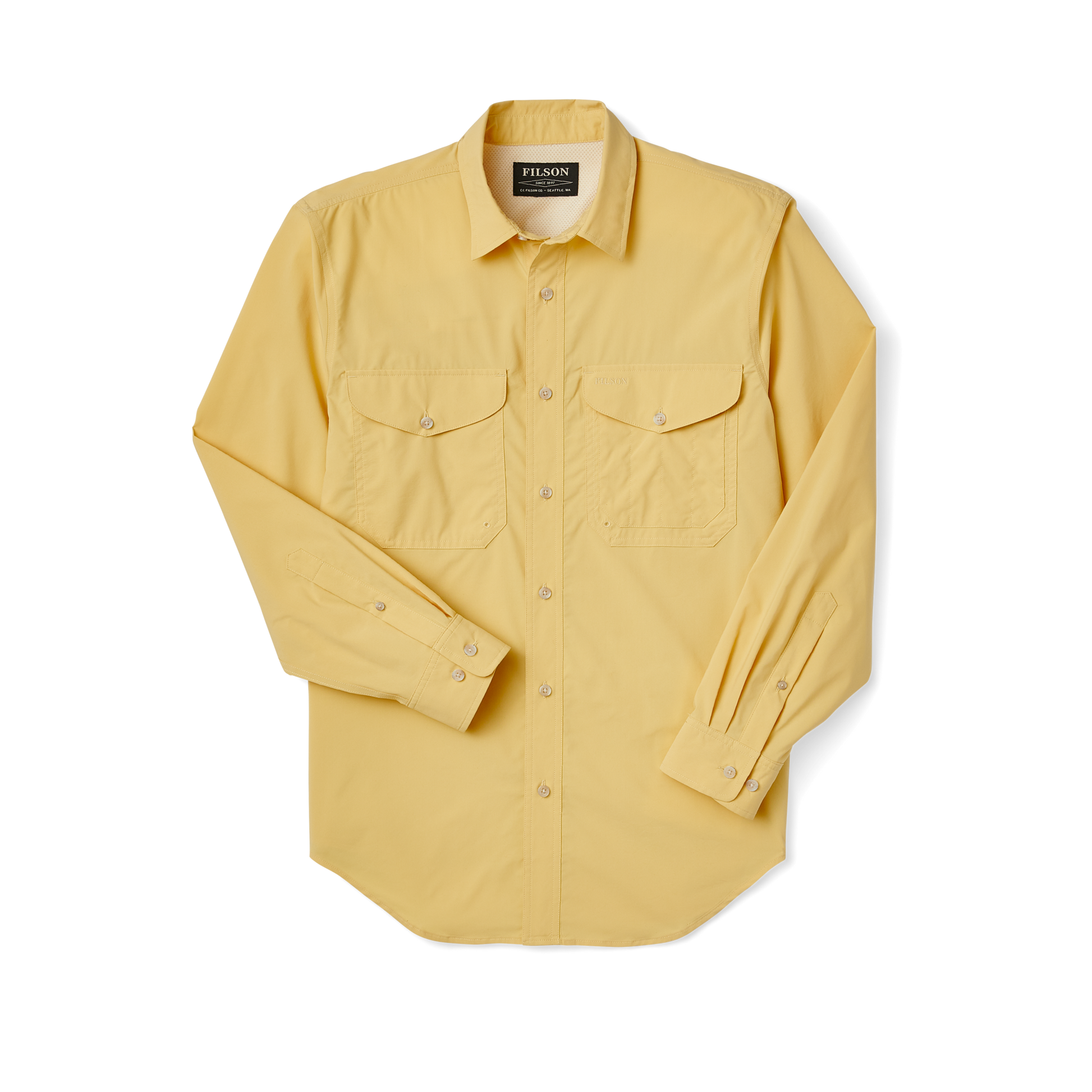 Front-facing image of the Filson Twin Lakes Sport Shirt - Semolina