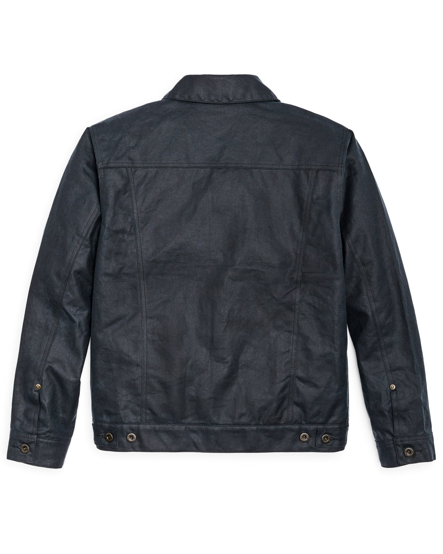 Alternate view of the Filson Tin Cloth Short Lined Cruiser Jacket - Service Blue|Adjustable hem