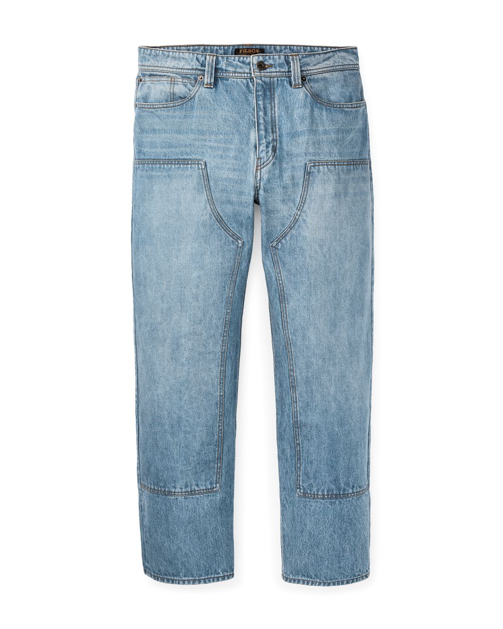 Front-facing image of the Filson 14-oz. Double-Front Jeans - Vintage Indigo
