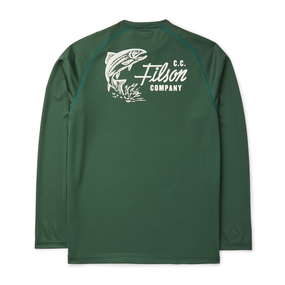 Alternate view of the Filson Long Sleeve Barrier T-shirt - Dark Moss