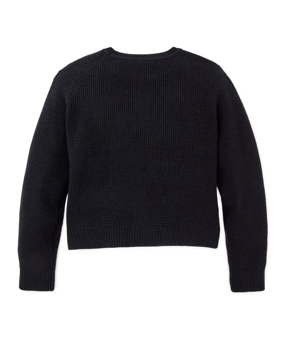 Women's Waffle Knit Merino Sweater - Dark Navy