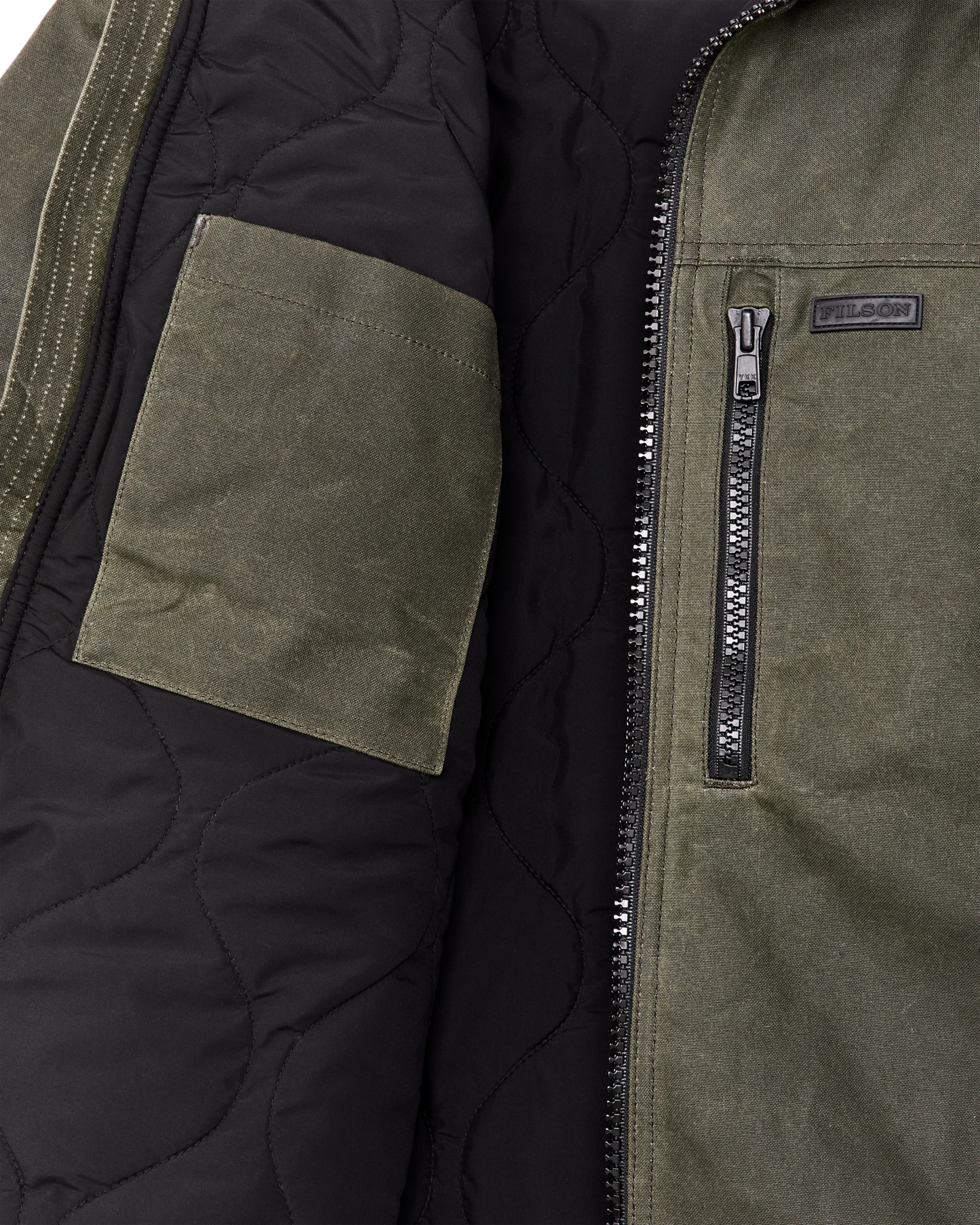 Alternate view of the Filson Tin Cloth Primaloft Jacket - Otter Green