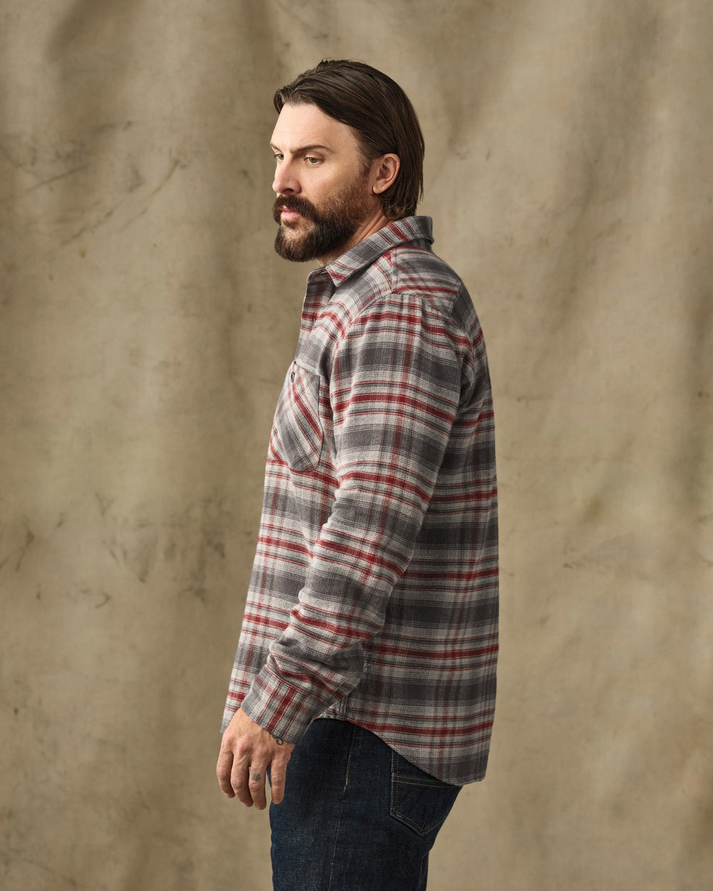 Rangeland Flannel Shirt - Red / Gray Plaid