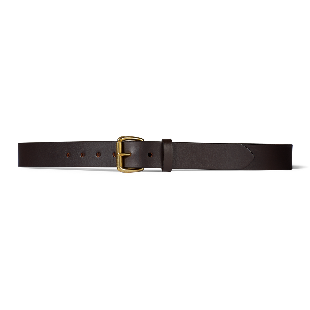 Front-facing image of the Filson 1 1/4" Bridle Leather Belt - Brown Leather