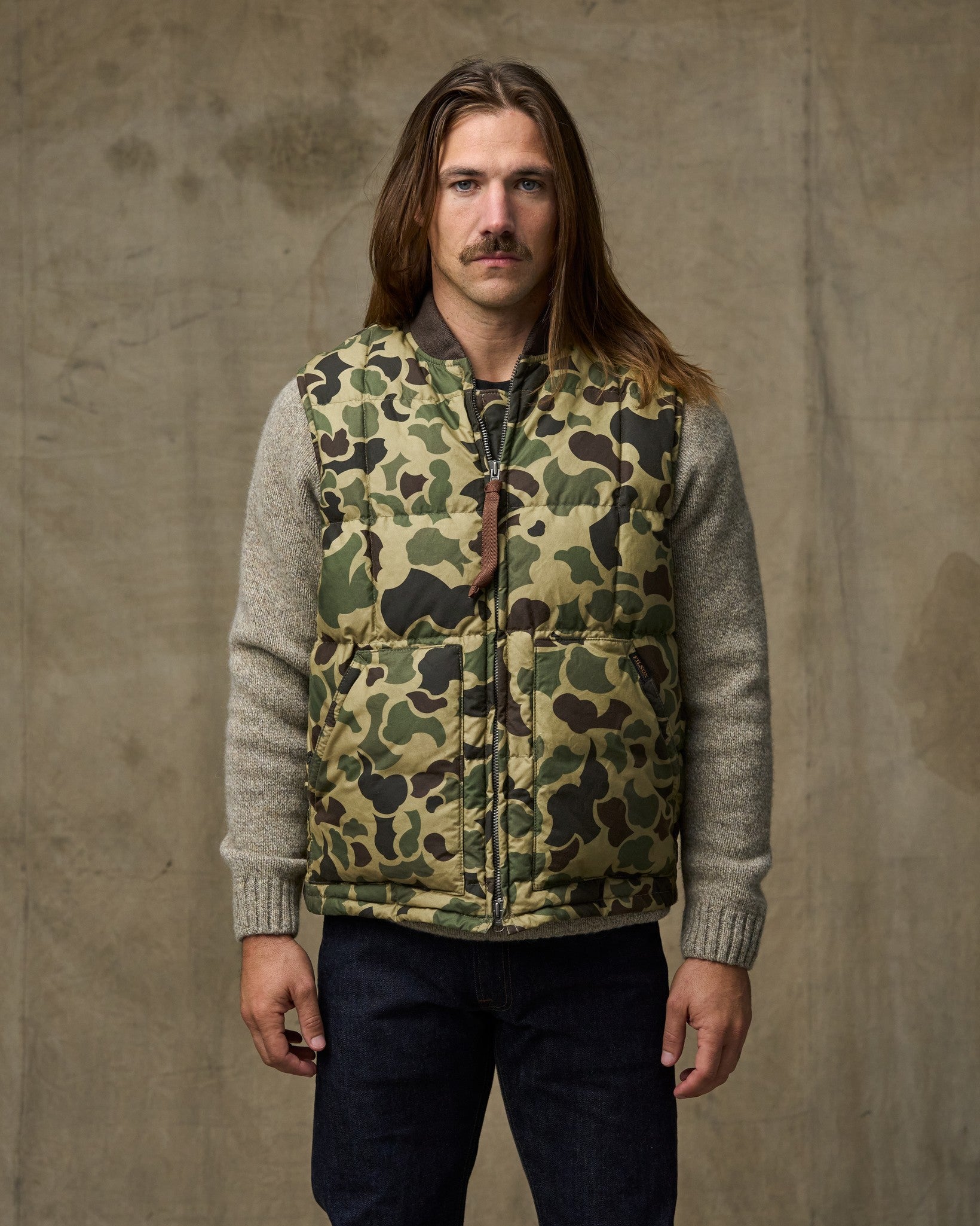 Waxed Down Vest - Tundra Shrub Camo