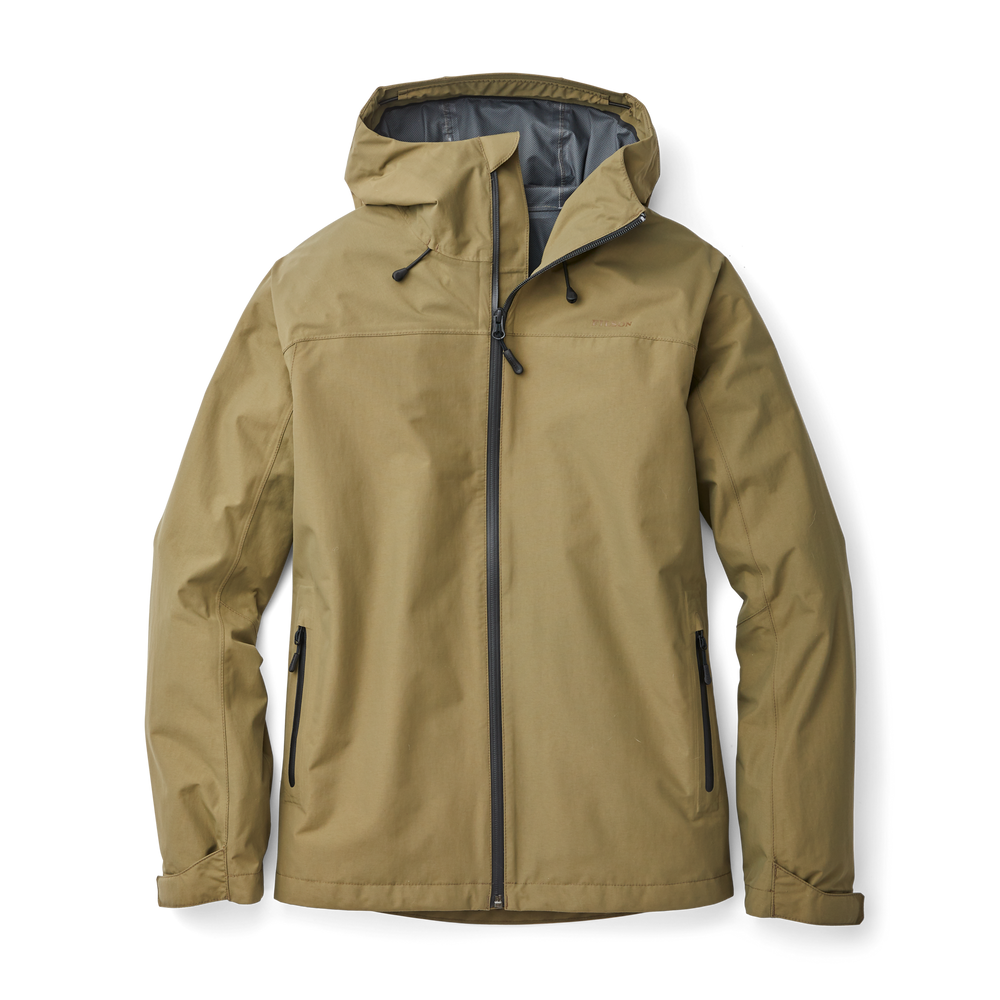 Front-facing image of the Filson Women's Swiftwater Rain Jacket - Field Olive