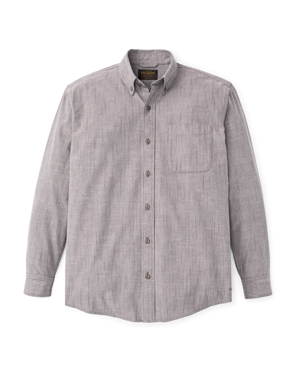 Chambray Button-Down Shirt - Vintage Gray Stripe