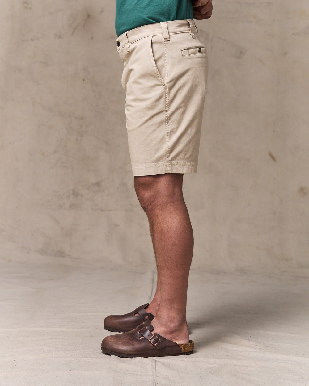 image of a model wearing Filson's Granite Mountain 9" Shorts - Buck Tan
