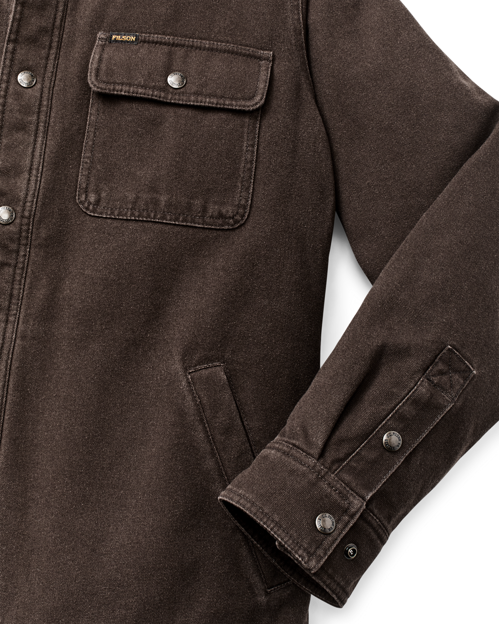 Alternate view of the Filson Fleece Lined Jac-Shirt - Dark Brown