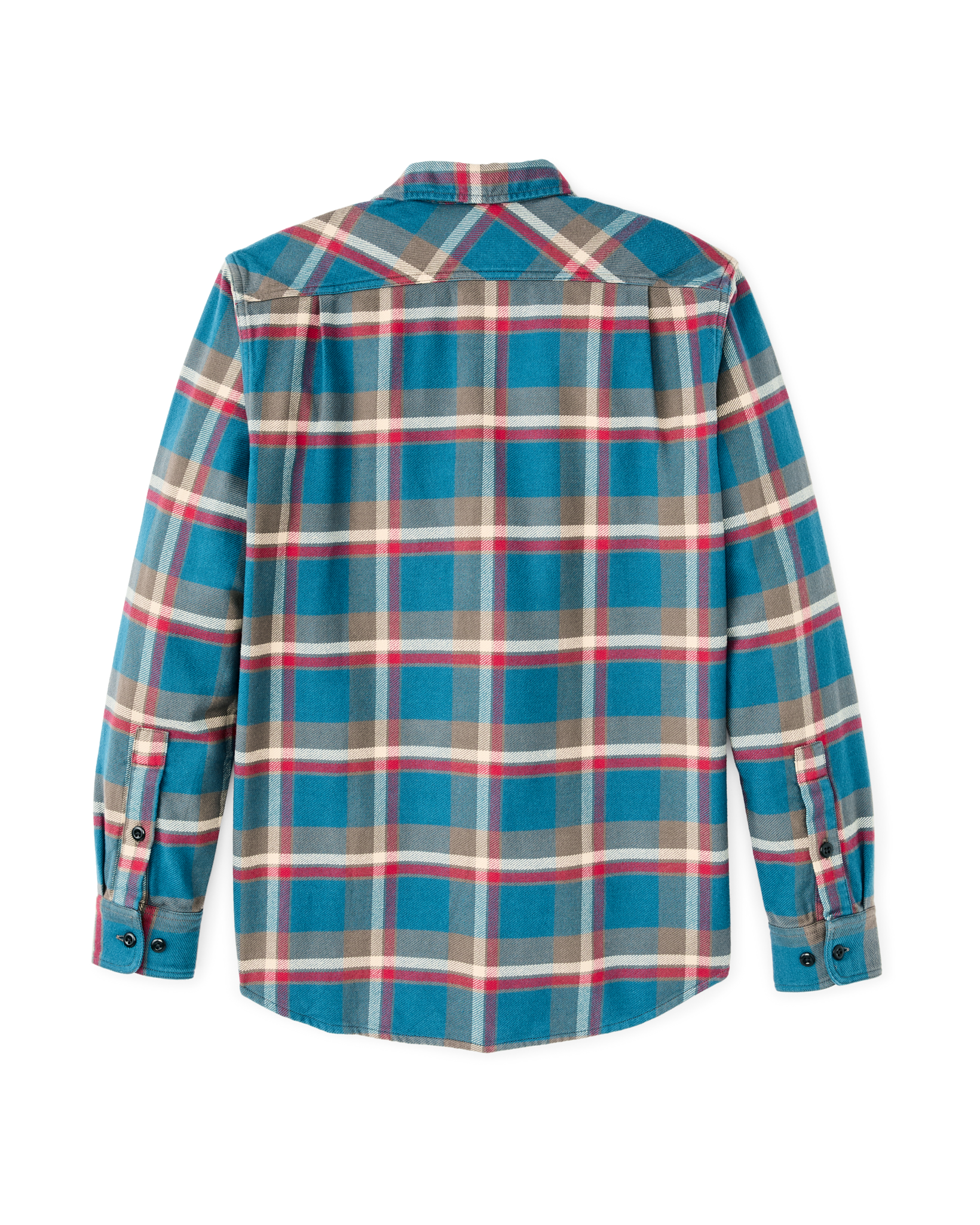 Vintage Flannel Work Shirt - Blue / Gray / Multi Plaid