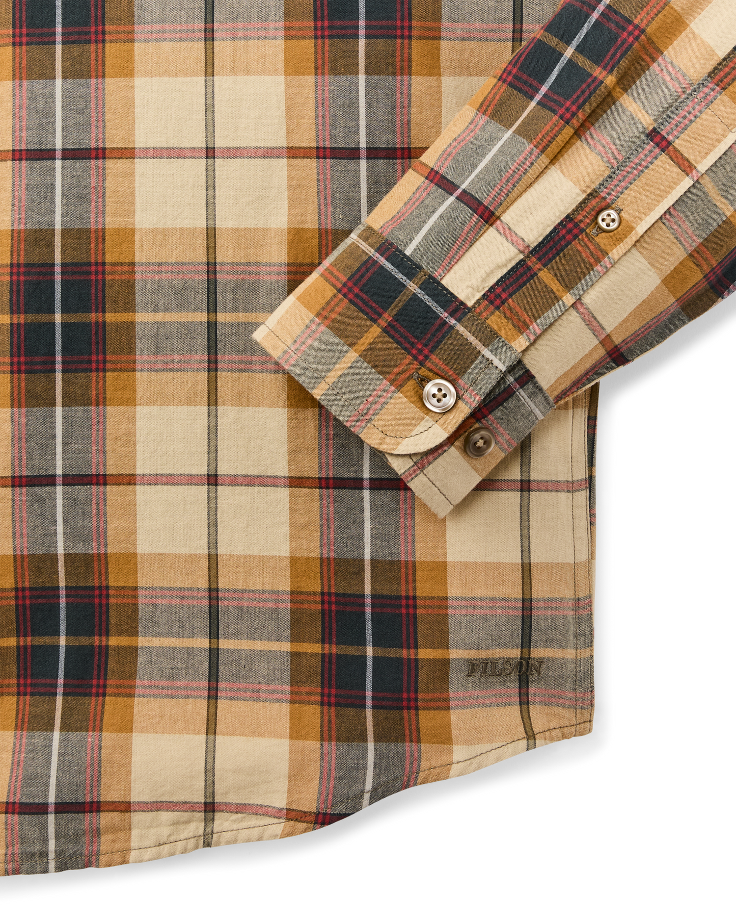 Madras Button-Down Shirt - Tan / Spruce Multicolor