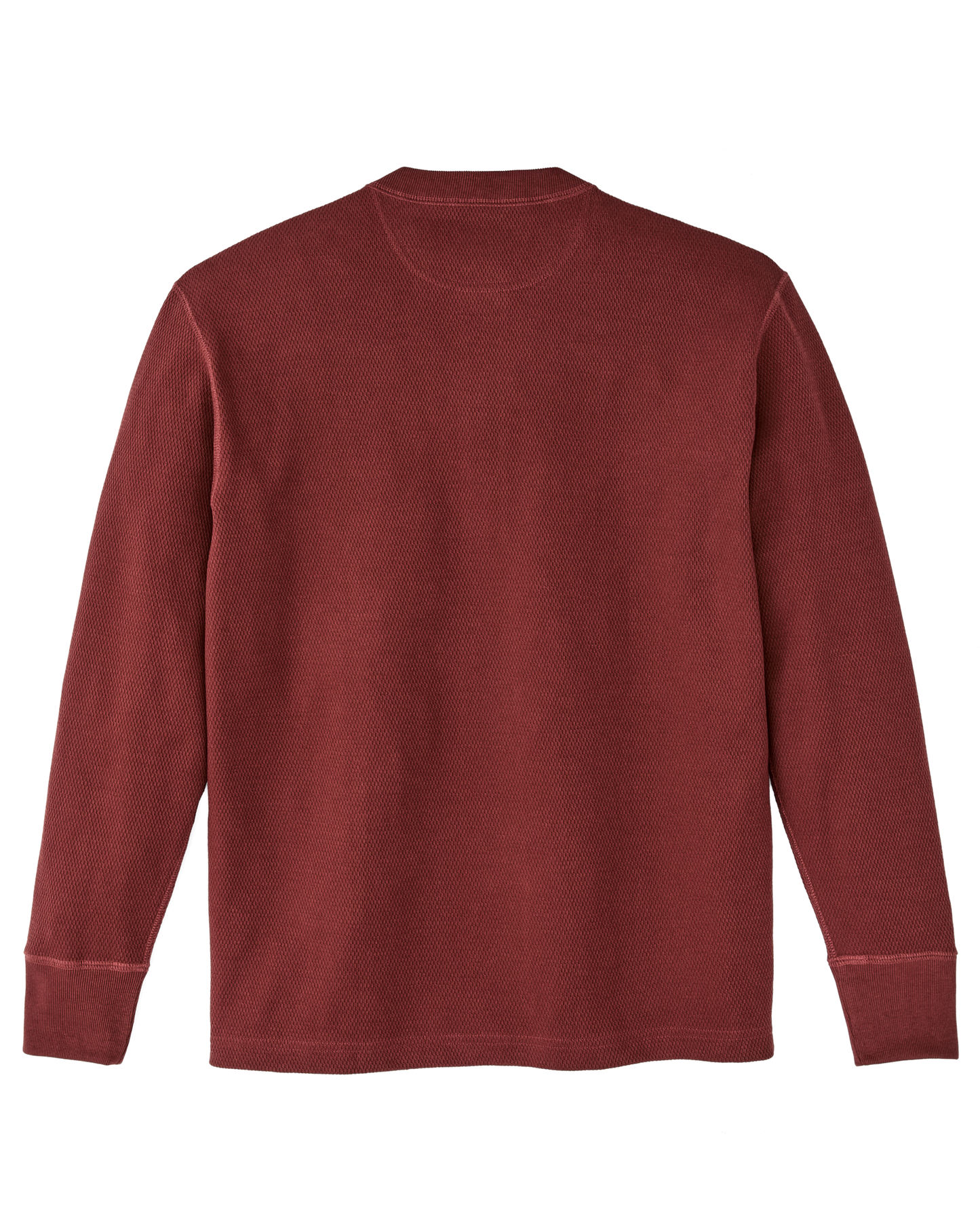 Waffle Knit Henley - Fired Brick
