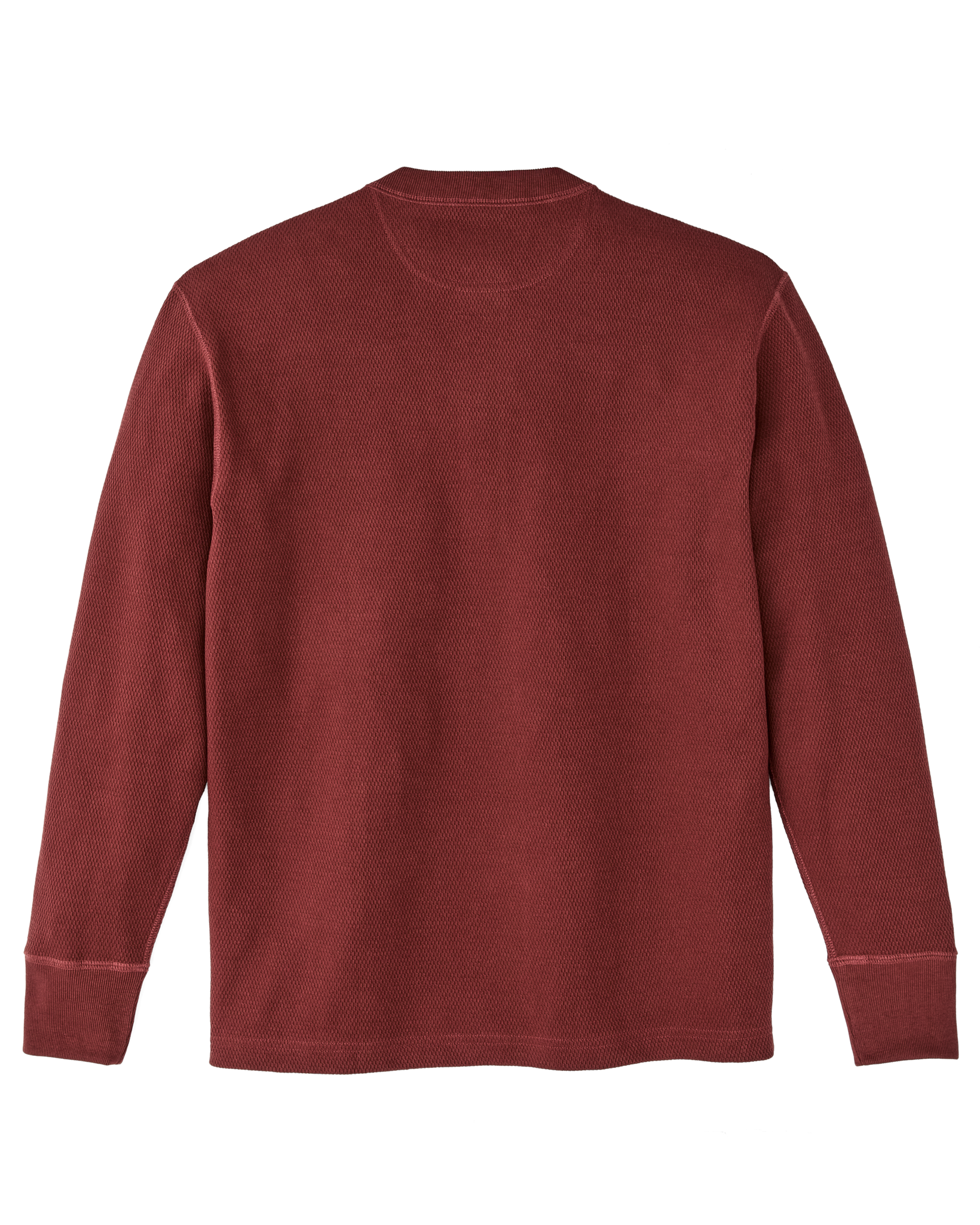 Waffle Knit Henley - Fired Brick