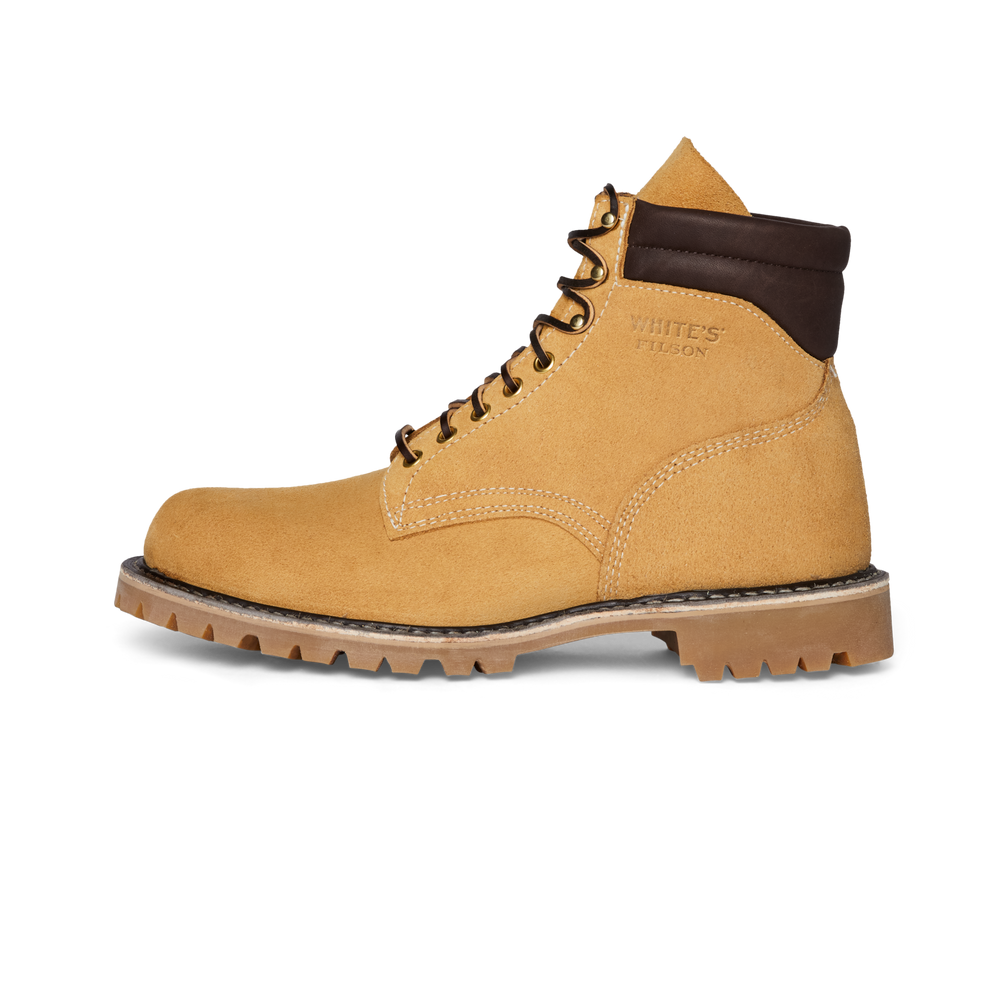Front-facing image of the Filson White's Shop Boot - Tan