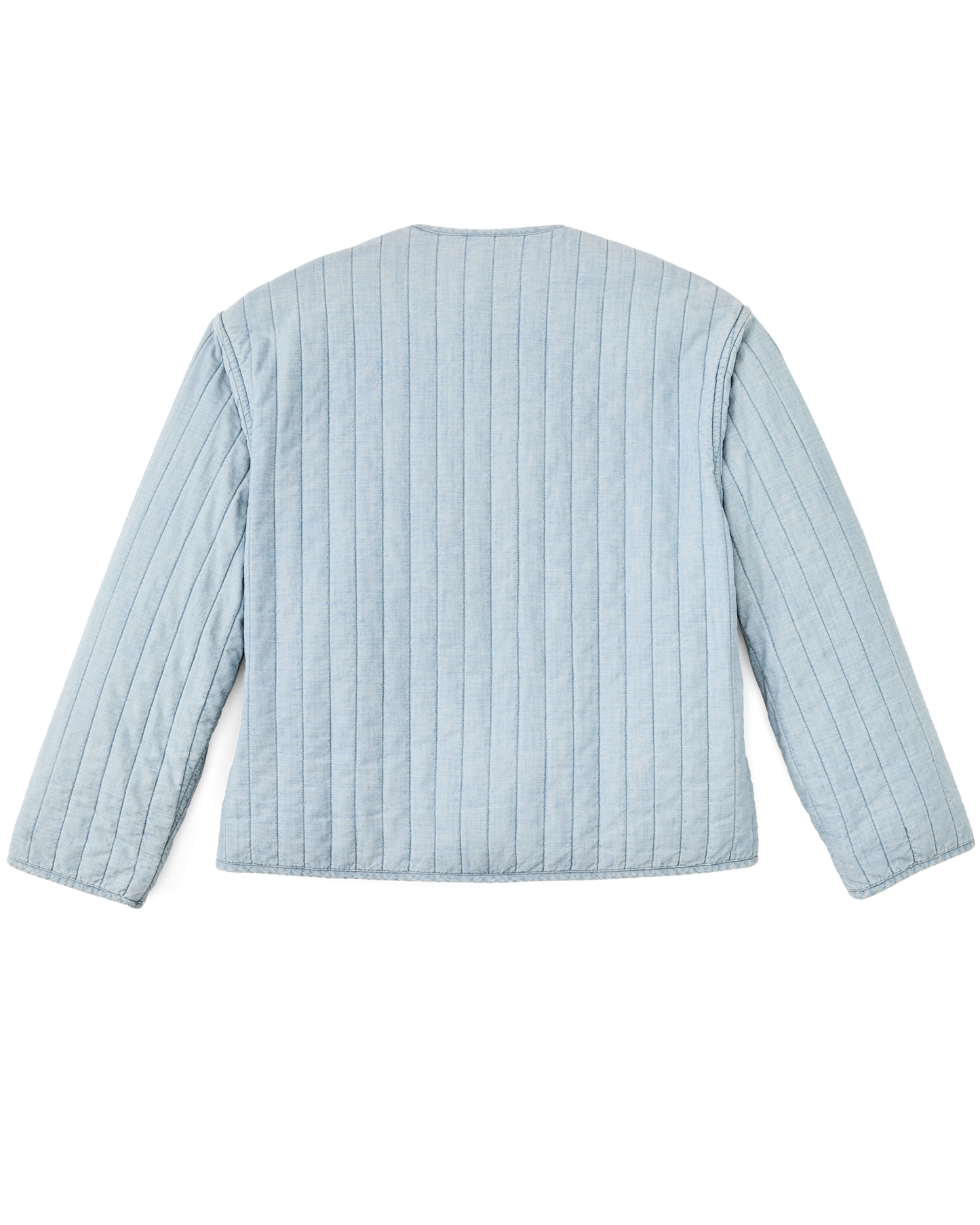 Women's Chambray Quilted Jacket - Light Indigo Chambray