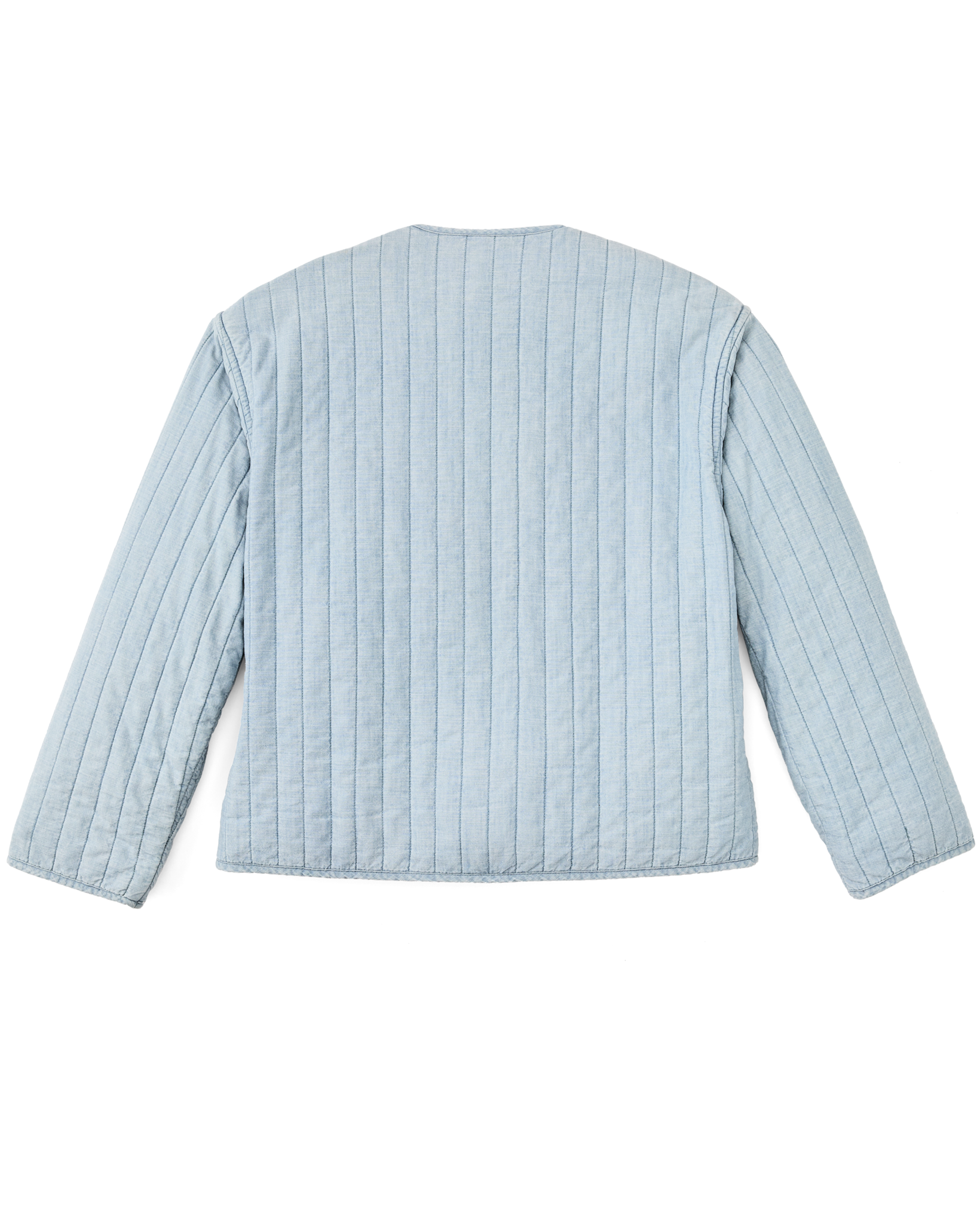 Women's Chambray Quilted Jacket - Light Indigo Chambray
