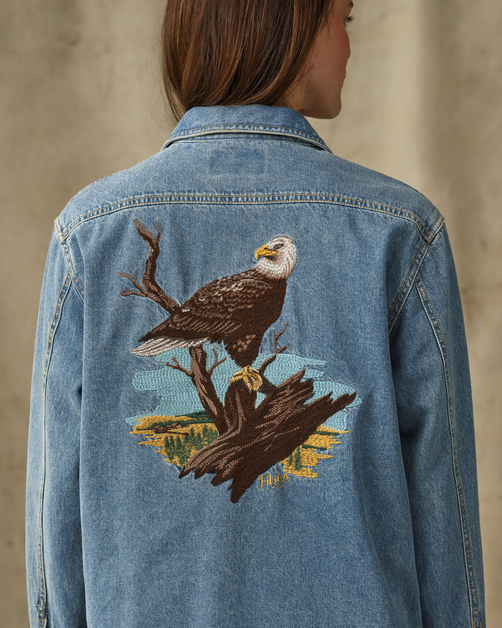Women's Embroidered Denim Shirt - Vintage Indigo