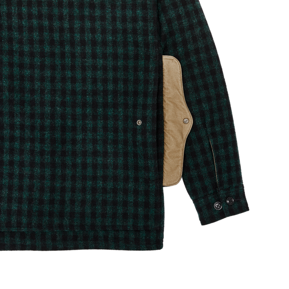 Alternate view of the Filson Mackinaw Wool Hooded Cruiser Jacket - Dark Timber / Black Check