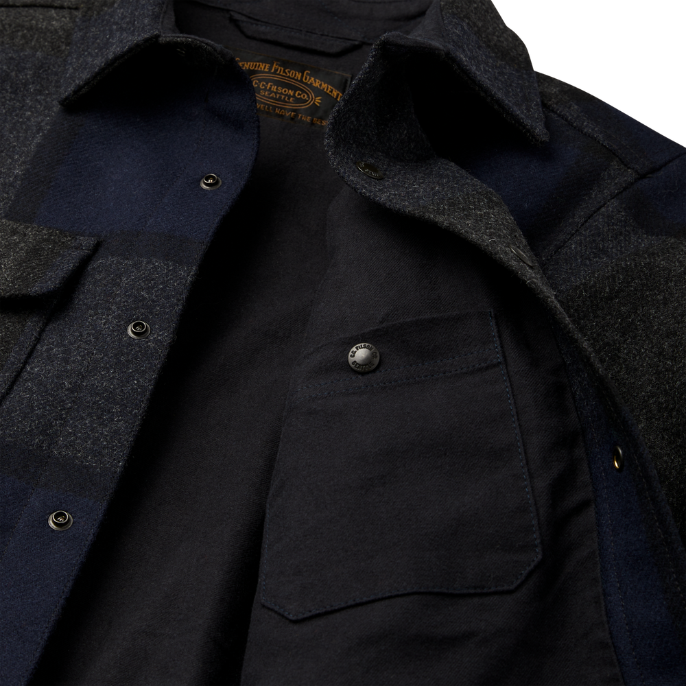 Alternate view of the Filson Mackinaw Wool Jac-shirt - Navy Charcoal Plaid