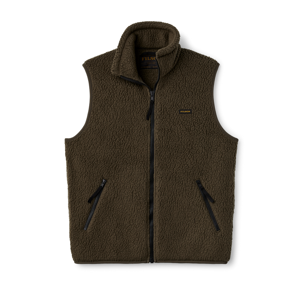 Front-facing image of the Filson Sherpa Fleece Vest - Root