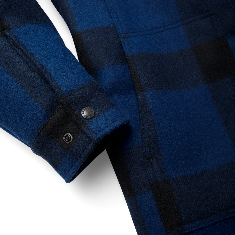 Alternate view of the Filson Lined Wool Cape Coat - Cobalt Blue / Black