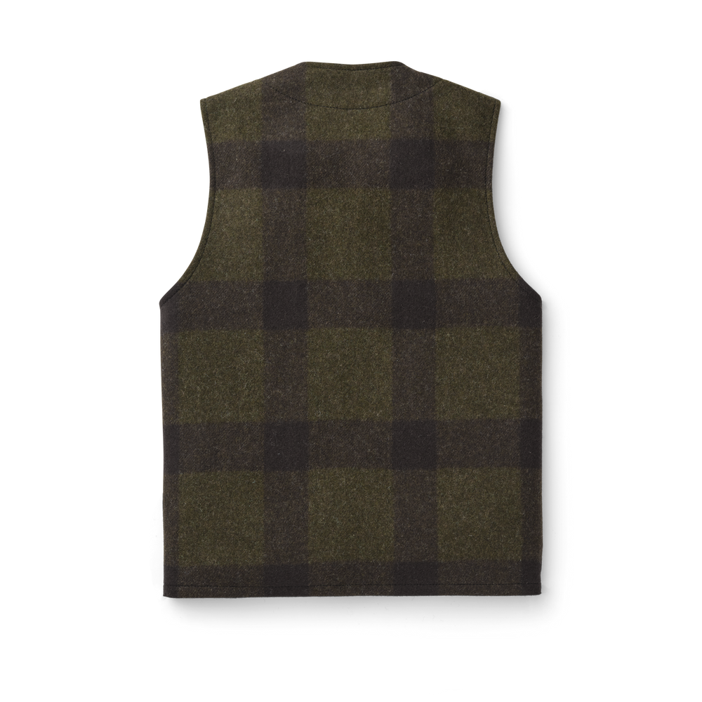 Alternate view of the Filson Mackinaw Wool Vest - Forest Green/brown Plaid