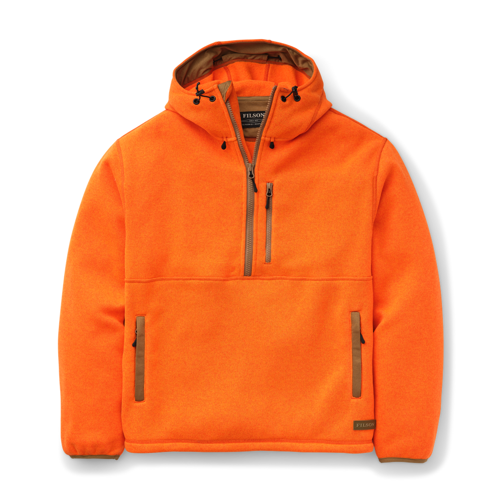 Front-facing image of the Filson Ridgeway Fleece Pullover - Flame