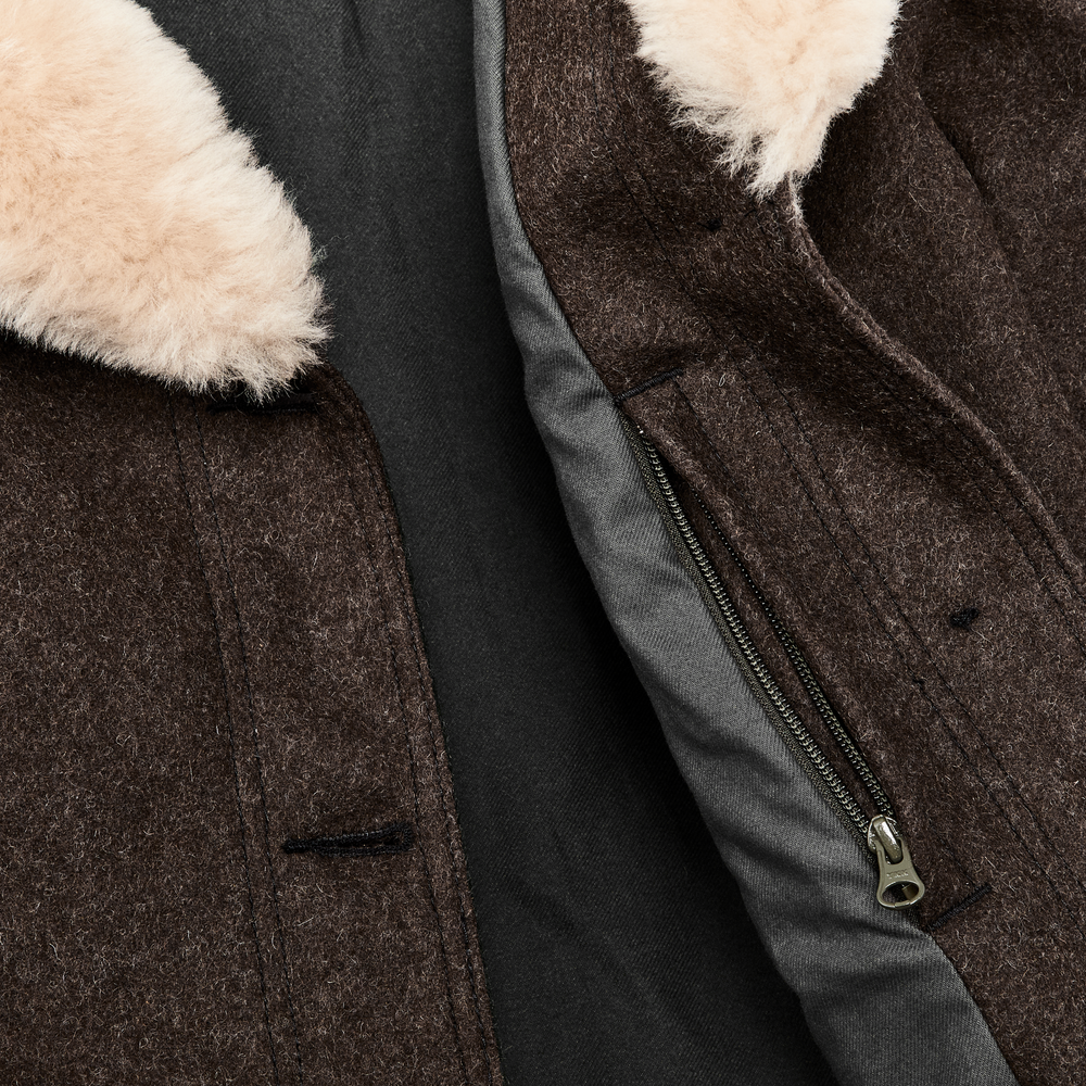 Alternate view of the Filson Women's Wool Trapper Coat - Brown