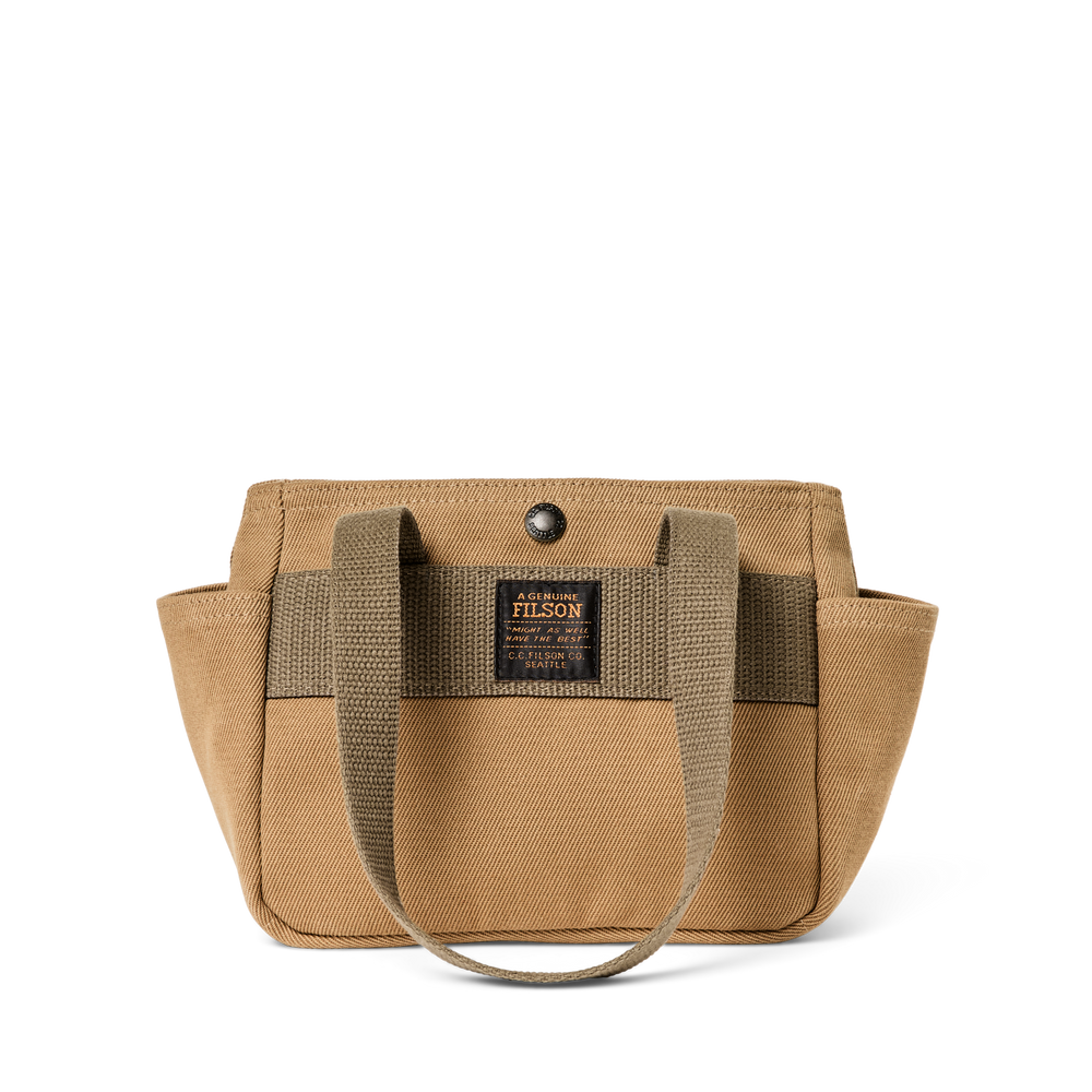 Front-facing image of the Filson Rugged Twill Small Open Tote Bag - Tan
