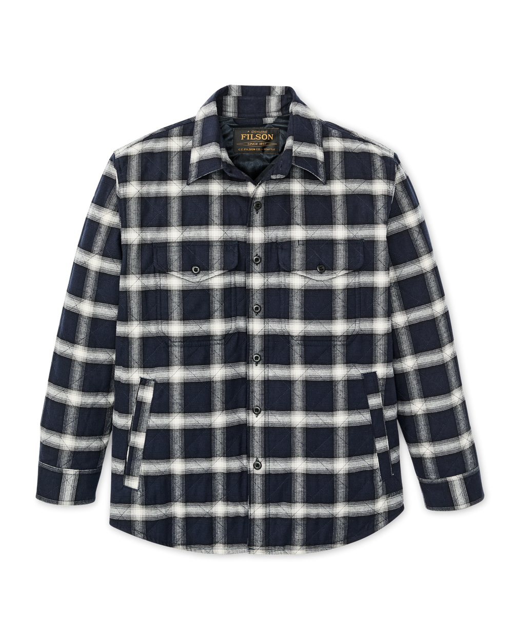 Insulated Flannel Jac-Shirt - Navy / Cream Plaid