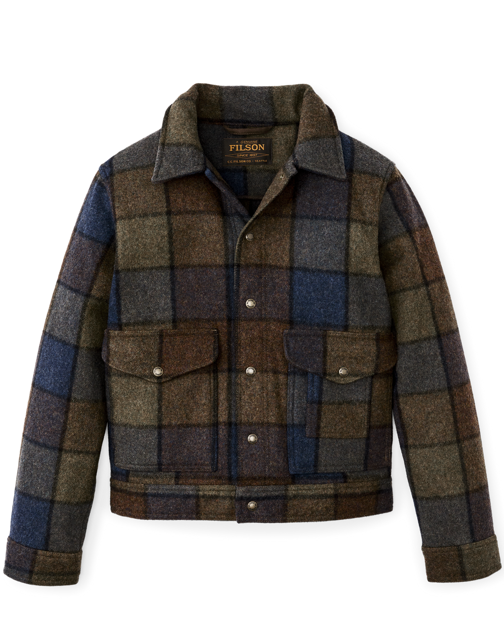 Mackinaw Wool Work Jacket - Blue / Brown / Gray Plaid