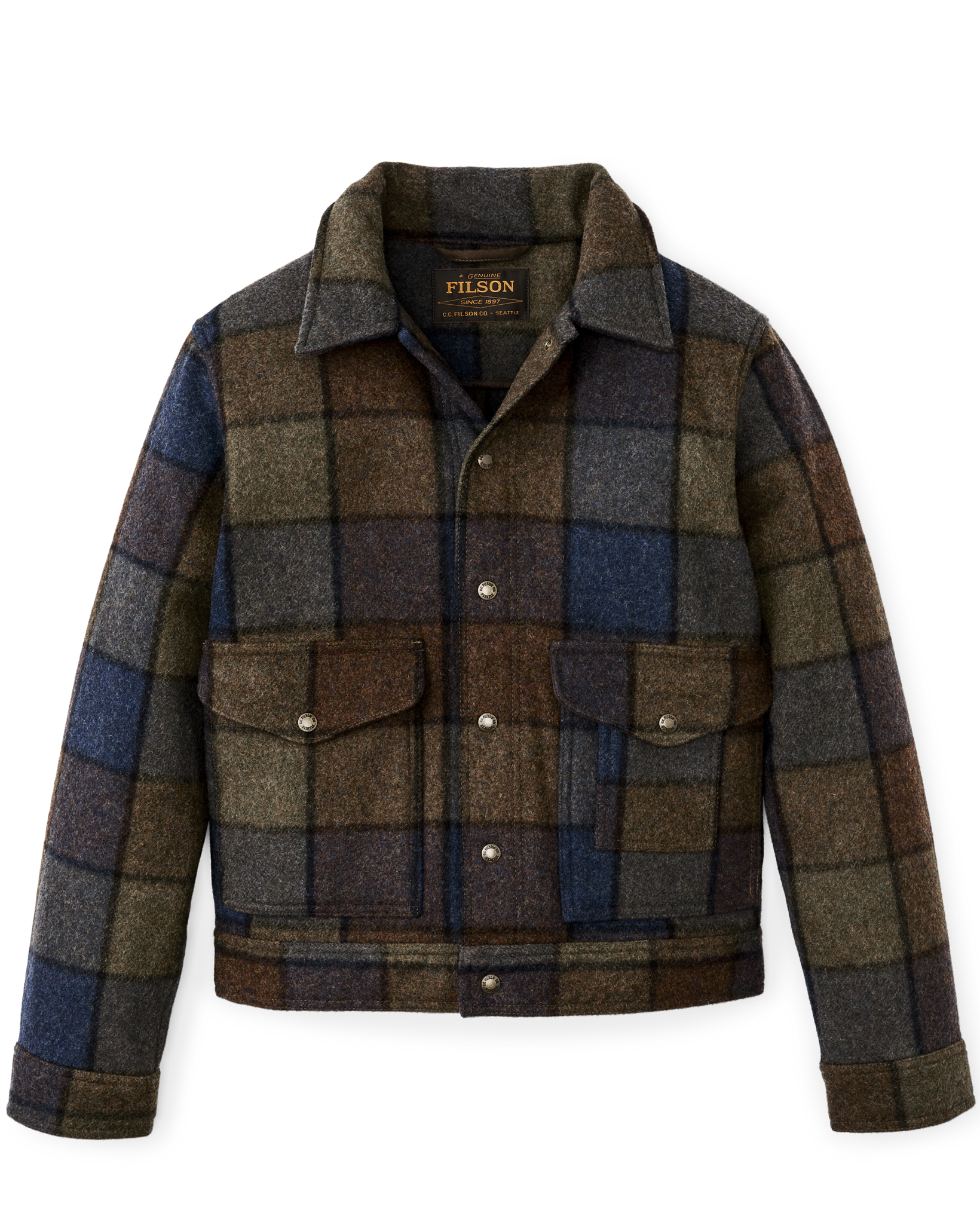Mackinaw Wool Work Jacket - Blue / Brown / Gray Plaid